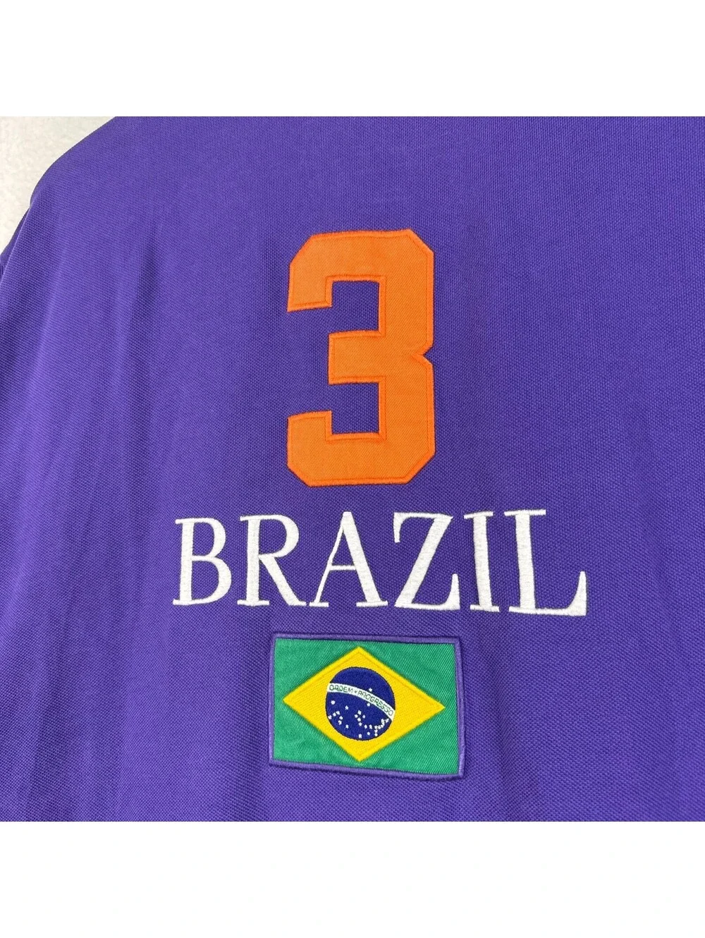 Polo Ralph Lauren Vintage Big Pony Brazil Purple Short Sleeve Shirt Size XXL 2XL